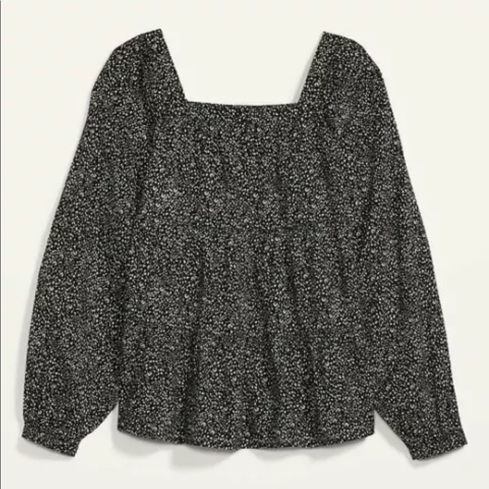 Old Navy Printed Square Neck Tiered Blouse